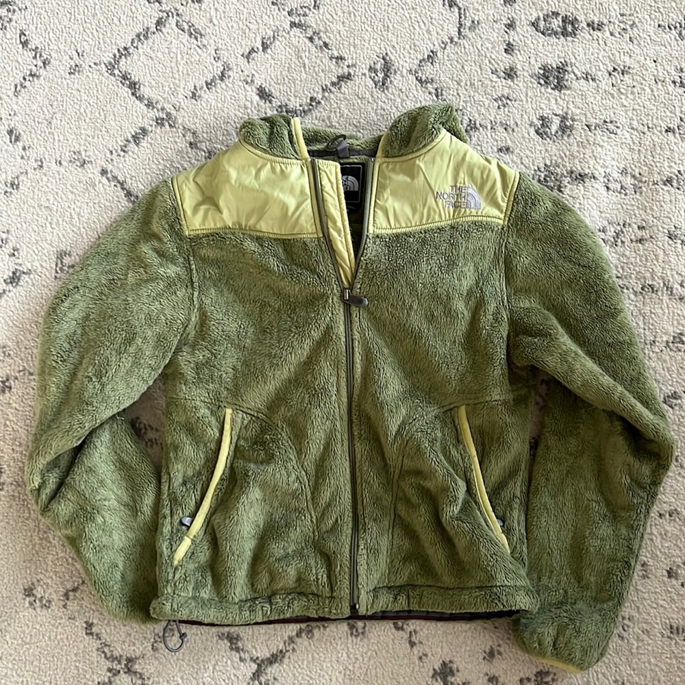 The North Face | fleece zip up jacket lime accent sage green